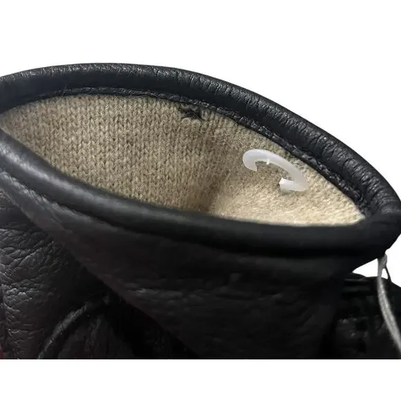 Portolano Leather Gloves Sheepskin Cashmere Lining Small Black - Picture 4 of 6